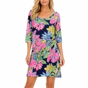 Lilly Pulitzer Travelers Palm Holy Grail Bold Floral Pima Cotton Kenzie Dress